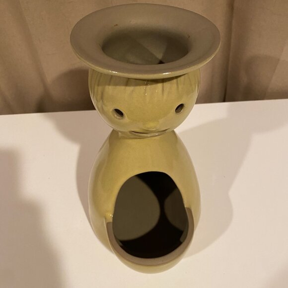 Vintage Mid-Century Happy Man Pottery Planter & Candle Holder – 10” Tall - Picture 3 of 8